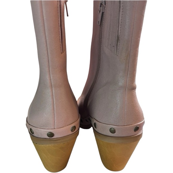 Natural Leather Studded Boots 7.5 Western Line Dancing NWB $158 Band of Gypsies - Picture 4 of 7